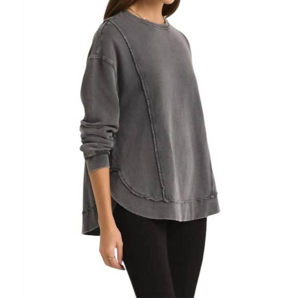 NEW Z SUPPLY replay sweatshirt in black sand - Picture 3 of 4